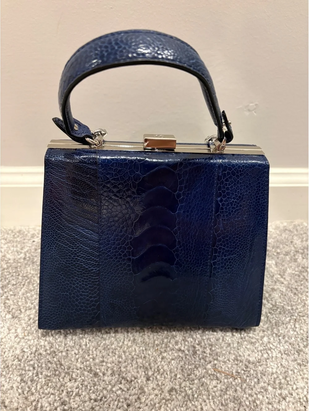 Winklmayr Sophie Blue Ostrich Leather Bag